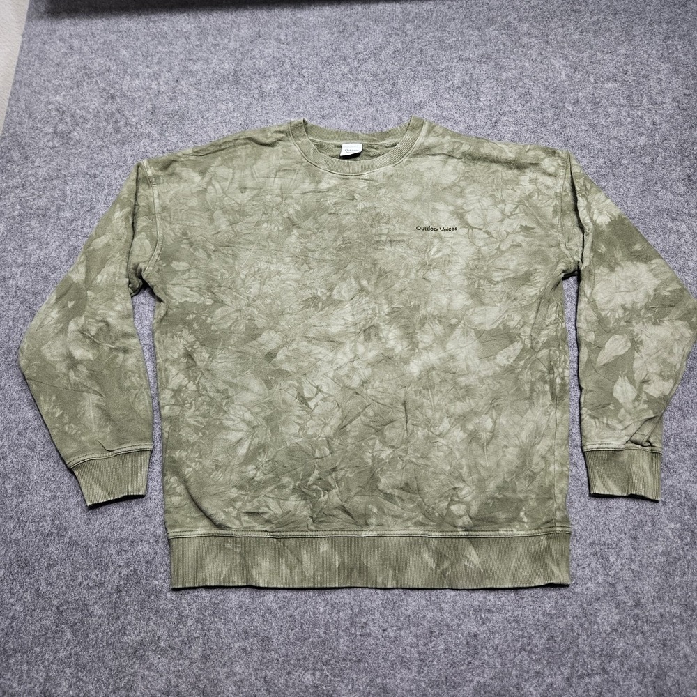 Outdoor‎ Voices Sweatshirt Womens Medium Green Crewneck Pullover Cotton Tie-dye